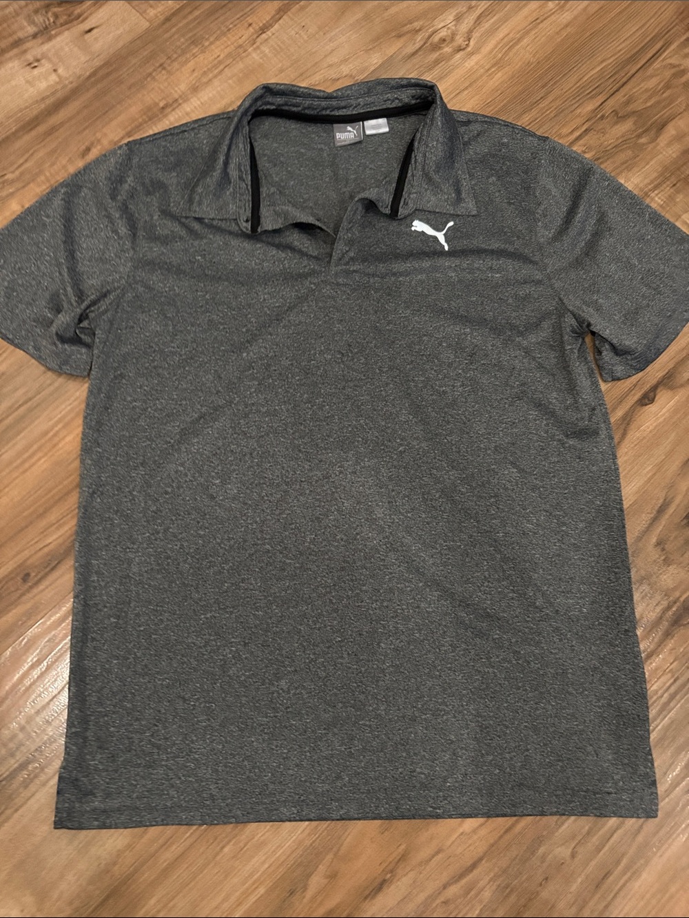 Puma Men’s Charcoal Heather Polo with White Logo